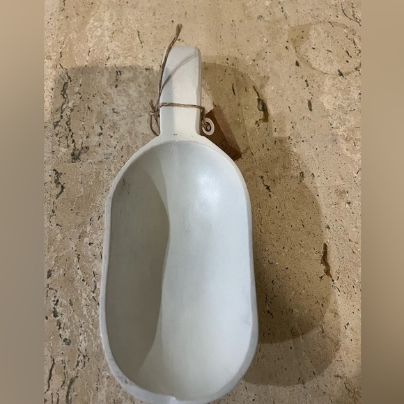 Mud Pie Home White Wood General Market Store Style Scoop Decorative Piece - Picture 1 of 4